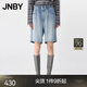 JNBY/江南布衣25夏新品牛仔褲寬松直筒中褲日常5P5E13500 958/牛仔淺藍 S
