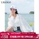 LAGOGO輕盈透氣亮片白襯衫女拉谷谷2025年春夏新款舒適落肩袖罩衫 本白色 M