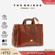 THE BRIDGE /橋牌 手工牛皮公文包男大容量商務(wù)復古通勤真皮手提包 棕色