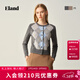 ELAND衣戀毛針織衫女時(shí)尚學(xué)院風(fēng)菱格圓領(lǐng)開(kāi)衫2025冬季新款 中灰色(18)M/Grey S /160
