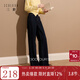 三彩2025冬季新款一體絨磨毛牛仔褲休閑褲直筒褲長(cháng)褲收腰S 深海藍 XL 170/76A 170/76A