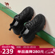 駱駝（CAMEL）老爹鞋女網(wǎng)布皮面拼接雙系帶厚底休閑鞋 L24S283079 黑色 38