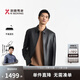 勁霸男裝秋冬翻領(lǐng)綿羊皮純色簡(jiǎn)約時(shí)尚休閑皮裝|NPLE3350 黑色 L