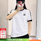 阿迪達斯（adidas）三葉草T恤男裝女裝 26春季新款運動(dòng)服潮流舒適透氣休閑長(cháng)短袖上衣 白色短袖/經(jīng)典三條紋/男女同款 S 【建議體重105斤-120斤】