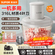 蘇泊爾（SUPOR）絞肉機家用多功能電動(dòng)料理機絞餡機碎肉機玻璃大容量攪拌機切菜機碎肉餡菜餡單雙刀攪拌機 白色 1.75L 雙刀頭JR69AS-B175