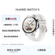 華為【送禮送健康】HUAWEI WATCH 5 42mm基礎款不銹鋼表殼金星白素皮復合表帶X-TAP智感窗eSIM通信手表