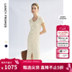 朗姿2025夏季新款圓領(lǐng)修身針織連衣裙短袖優(yōu)雅ol通勤中長(cháng)款連衣裙 米白色 S