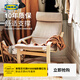 宜家（IKEA）POANG波昂布藝靠背單人休閑椅現代簡(jiǎn)約人體工學(xué)懶人沙發(fā)椅陽(yáng)臺椅 米色/基尼薩