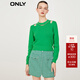 ONLY時(shí)尚潮流露肩顯瘦圓領(lǐng)短款針織衫女|123124031 D55 亮綠色BRIGHT GREEN S (160) 80A