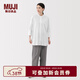 MUJI女式易干平紋七分袖長(cháng)上衣女士襯衫襯衣日系外套女裝25年秋季 白色 M (160/84A)