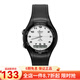 卡西歐(CASIO)手表數字指針雙顯學(xué)生表男表  白盤(pán)黑色橡膠帶AW-90H-7B