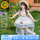 G.duck小黃鴨童裝洛麗塔公主裙女童連衣裙高端大拖尾生日禮服蓬蓬裙套裝 單裙子+裙撐 100 建議2~3歲（ 90-100cm）