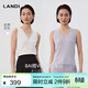 藍地（LANDI）[萬(wàn)能顯瘦內搭]肌理感網(wǎng)紗拼接V領(lǐng)針織背心女吊帶2025夏新品 白色 L