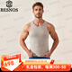BESNOS意大利品牌美雅碧山羊絨蠶絲男士保暖背心加厚蓄熱打底保暖內衣男 圓領(lǐng)-深卡其 XL /送男友送老公 （126~150斤）