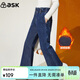ASK JUNIOR女童褲子冬裝中大童加絨保暖直筒褲兒童牛仔褲喇叭褲 藍色 120 