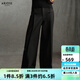 艾諾絲雅詩(shī)【商場(chǎng)同款】冬季新款通勤酷颯闊腿西裝褲休閑褲長(cháng)褲41013003 黑色 M
