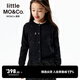 little MO&Co.little moco童裝25秋裝新款女童毛衣開(kāi)衫短款毛織外套羊毛衫 黑色 140 140/68