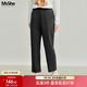 MsShe錦綸彈力錐形九分褲大碼女裝2026款春季胖mm顯瘦休閑褲子女 夏款-黑色現貨 2XL