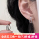 伊黛兒輕奢高級感鑲鉆銀色素圈耳環(huán)女小眾設計氣質(zhì)時(shí)尚雙層耳扣獨特耳飾 素圈滿(mǎn)鉆耳扣E3505