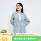 秋水伊人春秋新款藍色西裝外套女裝簡(jiǎn)約氣質(zhì)西裝H型通勤大氣西裝外套女 藍色 L