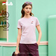 FILA 斐樂官方女子針織短袖T恤2026夏季時(shí)尚休閑小貓刺繡圓領(lǐng)上衣