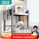 四季沐歌廚房置物架臺面微波爐置物架烤箱架子可抽拉伸縮收納架電器儲物架 抽拉款【太空灰39長(cháng)】全配款