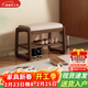 爰京實(shí)木換鞋凳入戶(hù)鞋架門(mén)口多層家用凳子鞋柜門(mén)口入戶(hù)柜 55cm胡桃色