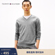 Tommy Hilfiger【撞色橫條紋】26春夏新款男純棉休閑學(xué)院風(fēng)圓領(lǐng)內搭針織衫 【純色V領(lǐng)】深灰色P7D （秋冬新色） M （推薦：135-150斤）