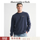 Abercrombie & Fitch【棉質(zhì)T恤】美式舒適創(chuàng  )意圖案LOGO打底長(cháng)袖T恤25秋男裝123-5260 海軍藍 XL (180/116A)