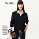 MO&Co.【C+系列】針織衫假兩件2025冬新品可拆卸襯衫假領(lǐng)輕暖MBE4SWT020 深寶藍色 M /165