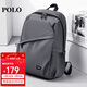 POLO商務(wù)雙肩包男士旅行背包書(shū)包14/15.6英寸電腦包出差包生日禮物