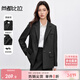 尚都比拉2025年春秋西裝外套女氣質(zhì)通勤一?？劢饘贅思倏诖鞣?黑色  L 