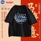 NBHD NASA新品貓耳字母ins創(chuàng  )意設計短袖男夏季t恤百搭減齡修身校園風(fēng) 【黑色】t恤220g-貓耳字 L 120-140斤