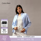 Calvin KleinJeans春秋女士休閑通勤海邊度假風(fēng)ck寬松條紋純棉長(cháng)袖襯衫外套 CDN-藍底條紋 XS