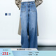 H&M女裝牛仔褲春季闊腿版型水洗時(shí)尚氣質(zhì)簡(jiǎn)約高腰通勤長(cháng)褲1261750 淺牛仔藍 38 160/72