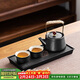 原和粗陶功夫茶具小套裝復古陶瓷防燙提梁泡茶壺杯茶盤(pán)家用宿舍一人飲