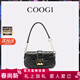 COOGI包包女款輕奢侈女士腋下斜挎包生日母親情人節禮物送女友老婆媽媽 黑色 精美禮盒送禮有面