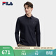 FILA 斐樂(lè )官方男子針織長(cháng)袖POLO衫2026春季新款簡(jiǎn)約基礎防曬上衣 傳奇藍-NV XL 180/100A/XL