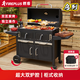 FIREPLUS燒烤爐戶(hù)外燒烤架家用多功能電動(dòng)美式悶烤爐庭院BBQ爐子商用木炭 烏列【烤爐+工具箱套裝+ 自動(dòng)烤雞架】