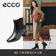 愛(ài)步（ECCO）簡(jiǎn)約氣質(zhì)粗跟短筒英倫風(fēng)切爾西女靴 型塑35方頭290993 黑色38