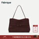 Fabrique張婧儀同款雙蓋公文包單肩包高質(zhì)感磨砂牛皮大容量多隔層雙肩包 烏木棕