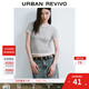 UR2025夏季新款女裝時(shí)尚撞色拼接假兩件圓領(lǐng)短袖T恤UWJ450039 冷灰 S