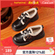 熱風(fēng)（Hotwind）【馬年系列】加絨樂(lè )福鞋女鞋冬季新款英倫小皮鞋通勤毛毛鞋保暖鞋 01黑色 37