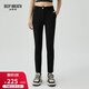 深呼吸DEEP BREATH女裝金屬扣四面彈力修身九分小腳正裝西褲女8100058 黑 M (3)