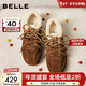 百麗（Belle）馬年系列周雨彤同款跳跳糖德訓鞋26春保暖運動(dòng)休閑鞋B2432AM6 棕色-絨里 38