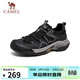駱駝（CAMEL）踏山男士戶(hù)外登山復古網(wǎng)面休閑低幫徒步鞋 G14S342046 黑色 42