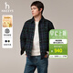 哈吉斯（HAZZYS）男裝秋冬襯衫長(cháng)袖男士外套PHIZ系列厚款保暖外搭格紋男襯衣 藏青色NV L （175/96A 48）
