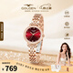 古尊（GOLGEN）手表女生小天鵝防水石英表鋼帶女士時(shí)尚輕奢女神節禮物送女友9167 【禮盒裝】車(chē)厘子紅+贈紅色皮帶