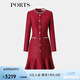 PORTS女裝中袖精美釘珠裝飾收腰連衣裙ALQ9D028UFQ028 紅色 8