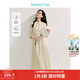 茵曼（INMAN）【商場(chǎng)同款】新中式盤(pán)扣連衣裙2025春秋季女裝新品七分袖裙子 杏色 M